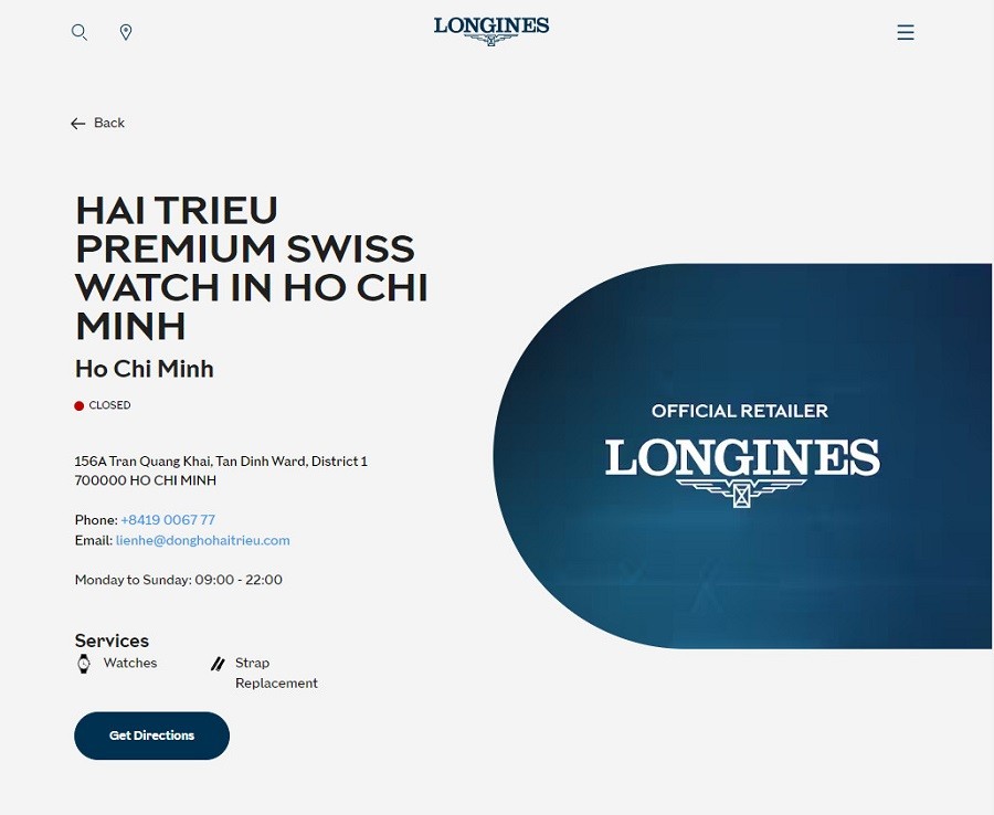 Phân biệt đồng hồ Longines thật giả thông qua thông tin chứng nhận trên website hãng