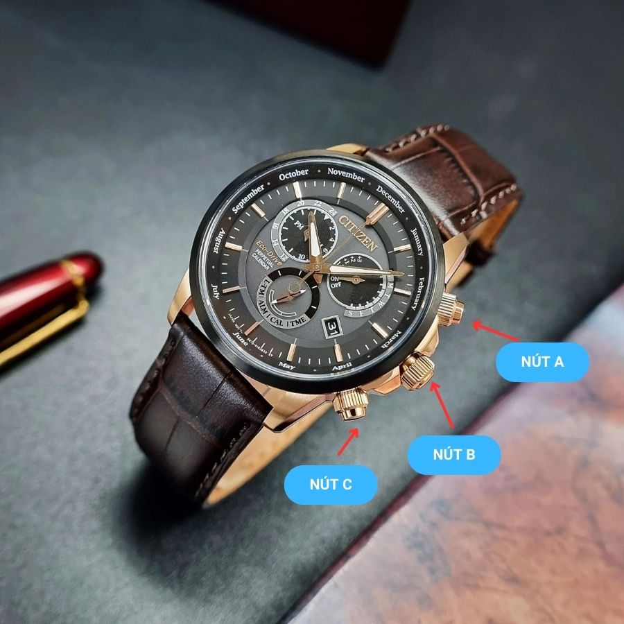 Chỉnh ngày, tháng, năm đồng hồ Citizen Eco Drive - ảnh 2