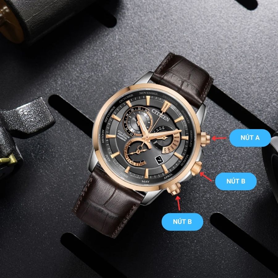 Chỉnh báo thức trên đồng hồ Citizen Eco Drive - ảnh 3