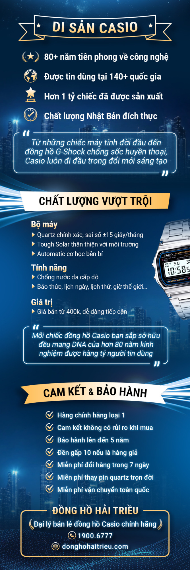 Đồng hồ Casio chính hãng (review sản phẩm)