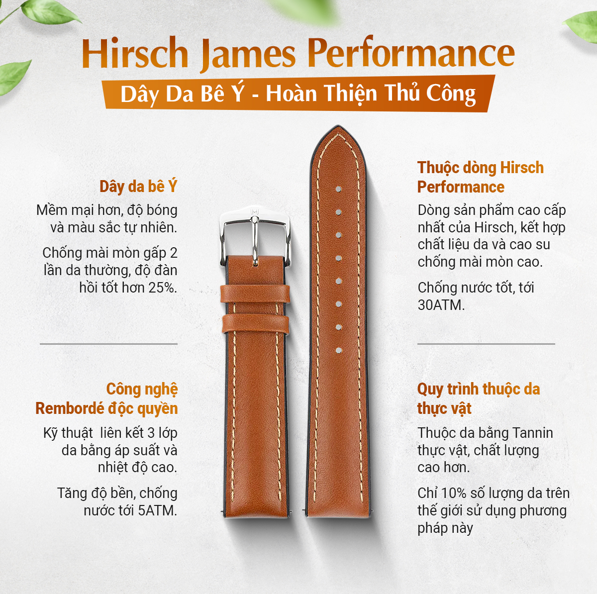 Dây da Hirsch James Performance - Ảnh 1