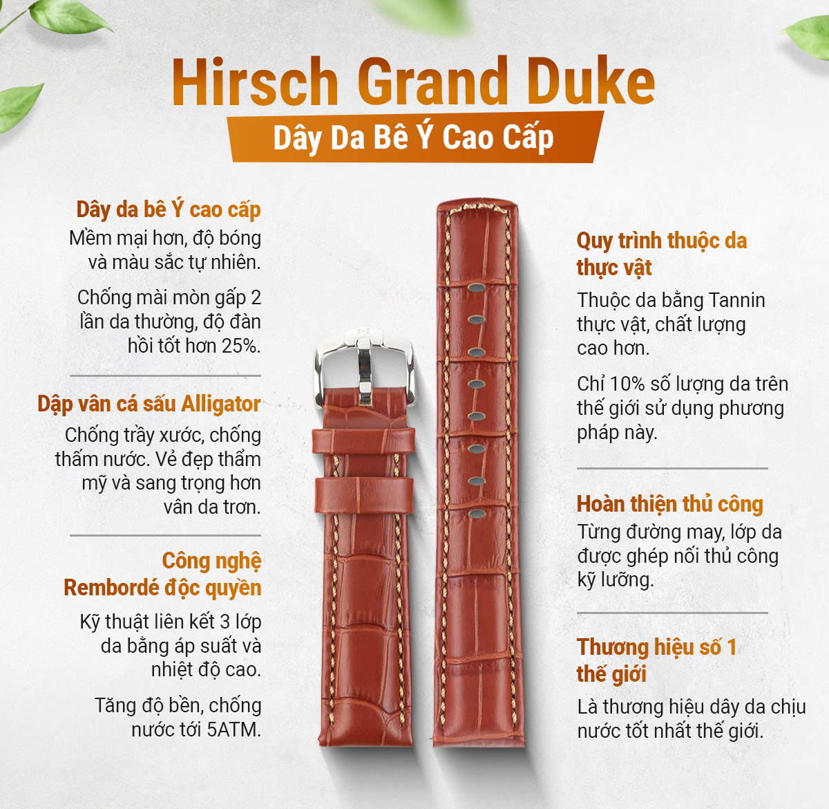 Dây da Hirsch Grand Duke - Ảnh 1