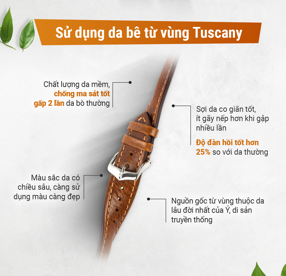 Dây da Hirsch Lucca - Ảnh 2