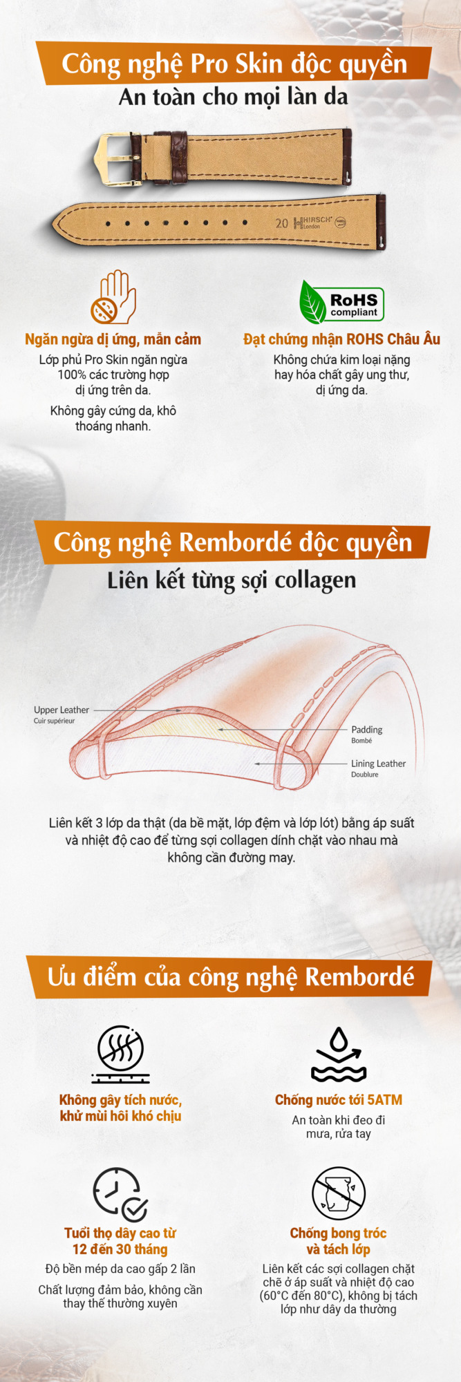 Banner dây da đồng hồ Hirsch London - Ảnh 2