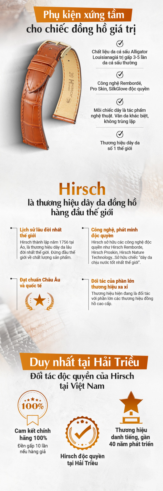 Banner dây da đồng hồ Hirsch London - Ảnh 3
