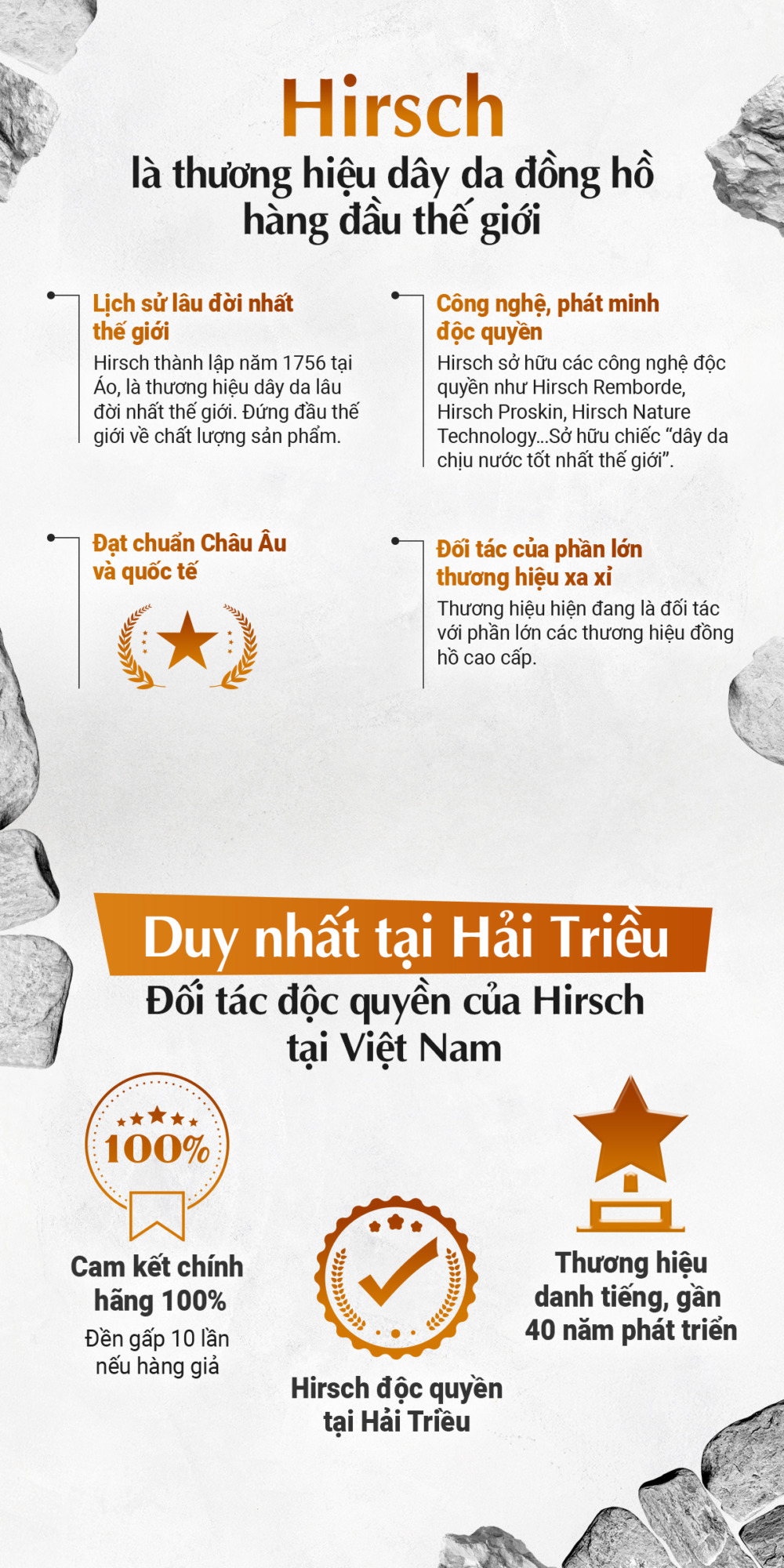 Banner dây da đồng hồ Hirsch Stone - Ảnh 3