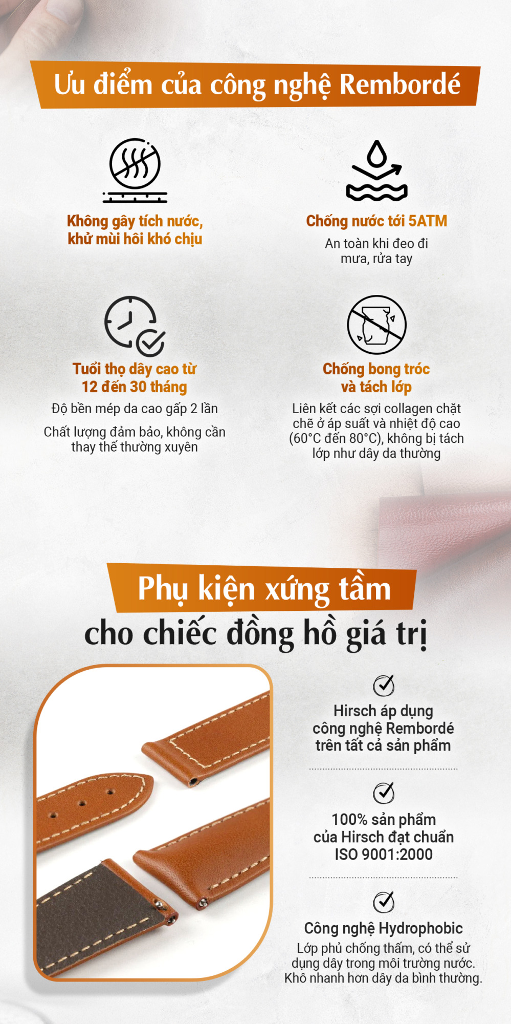 Banner dây da đồng hồ Hirsch Voyager - Ảnh 2