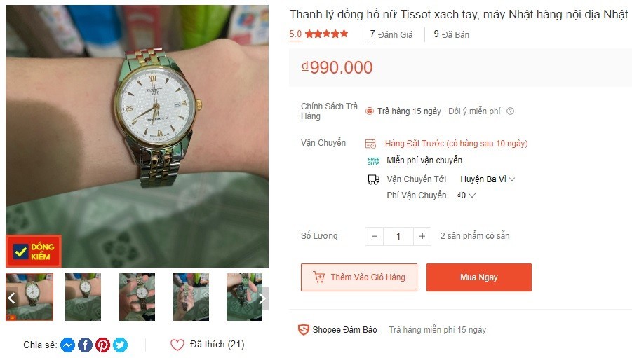 Đồng hồ Tissot máy Nhật bán tràn lan trên sàn thương mại điện tử - ảnh 2