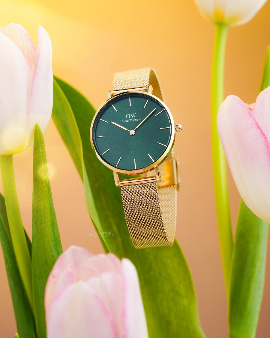 Đồng hồ Daniel Wellington Petite Emerald DW00100480 mặt xanh