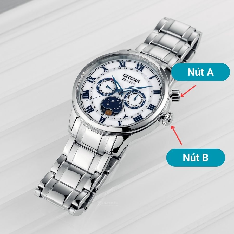 Cách chỉnh giờ đồng hồ Citizen Eco-Drive 2 nút - ảnh 4