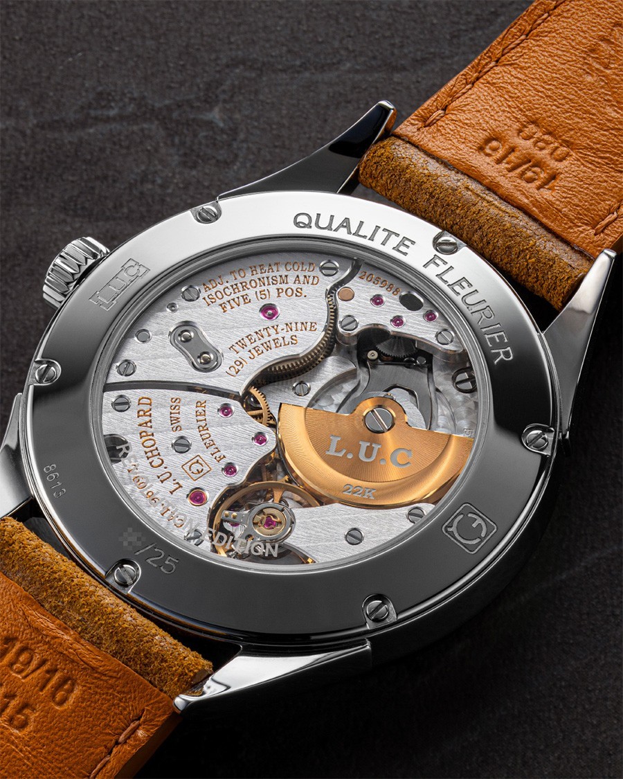 Chứng nhận “Qualité Fleurier" ở mặt sau đồng hồ Chopard - ảnh 7