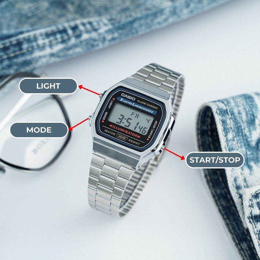 Tên gọi của nút bấm trên đồng hồ Casio điện tử 3 nút