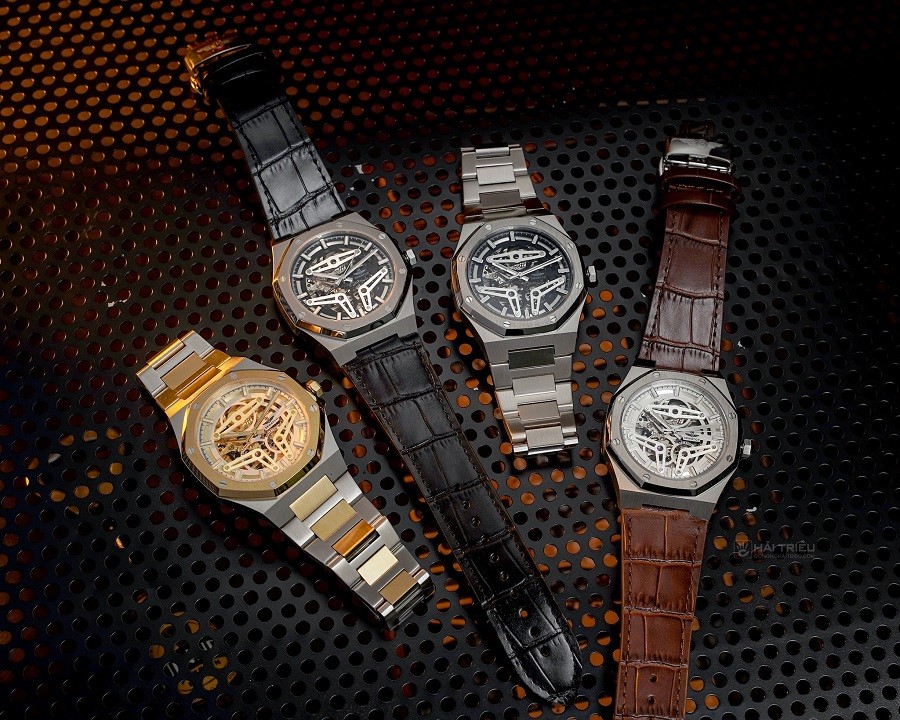 Đồng hồ nam SR Watch lộ cơ skeleton