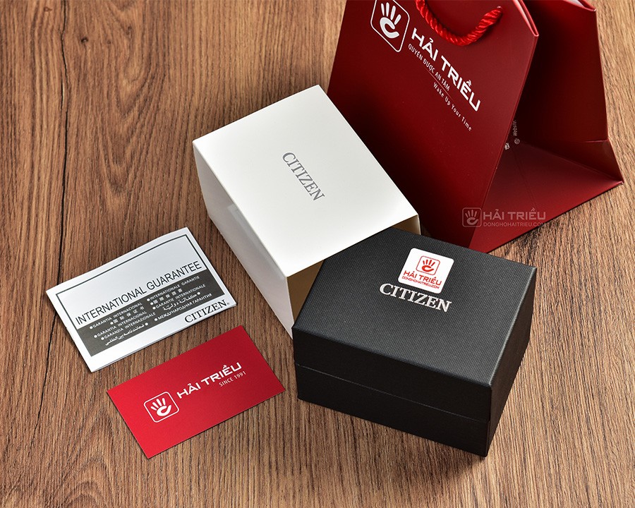 Hộp đồng hồ Citizen Box đi kèm sổ bảo hành đảm bảo quyền lợi - ảnh 4