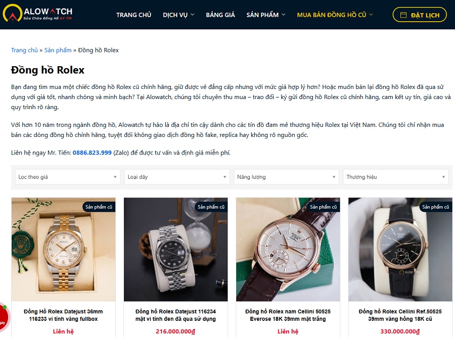 thodongho.vn - nơi thu mua đồng hồ Rolex cũ đáng tham khảo
