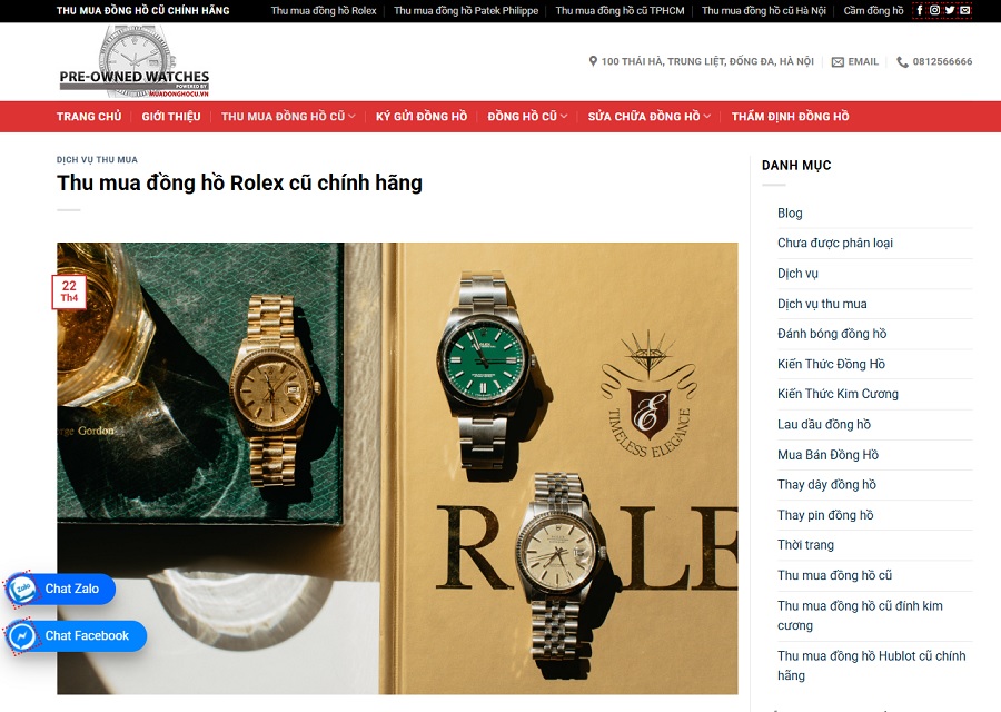 muadonghocu.vn - nơi thu mua đồng hồ Rolex cũ đáng tham khảo