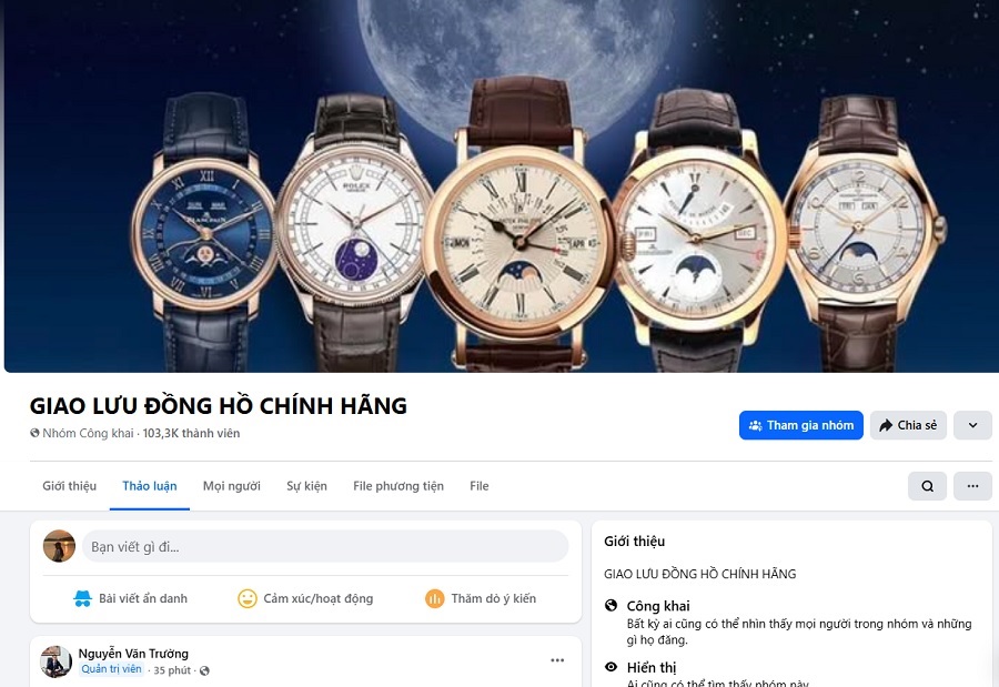 Hội nhóm FB "Giao lưu đồng hồ chính hãng