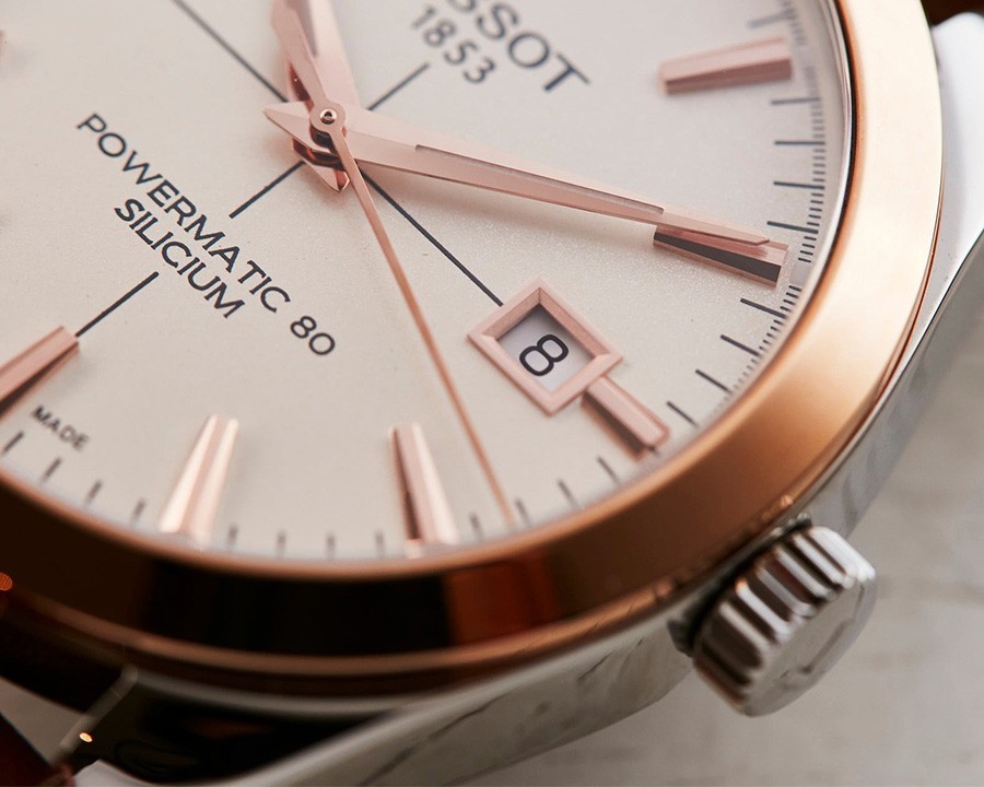 Tissot Gentleman Powermatic 80 sử dụng vàng 18k ở bezel - ảnh 5