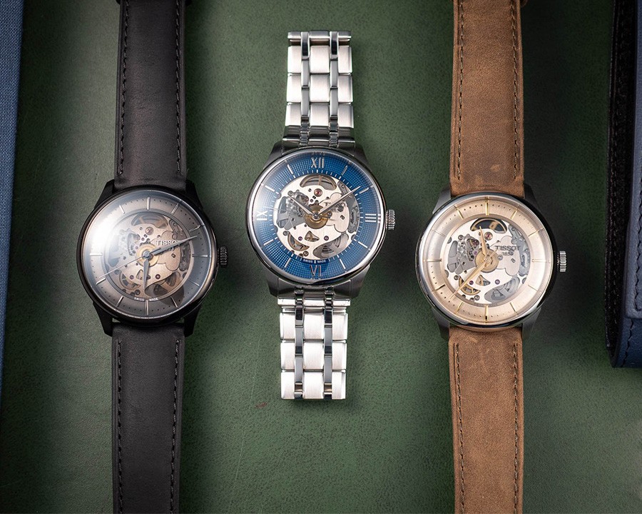 Tissot Skeleton sử dụng bộ máy Powermatic 80 như T139.836.11.048.00 (xanh)/T139.836.36.441.00 (đen)/T139.836.16.261.00 (ngà) - ảnh