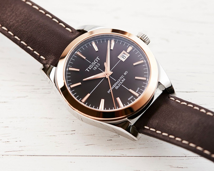 Tissot Gentleman Powermatic 80 Silicum Solid 18K Gold Bezel T927.407.46.291.01 - ảnh 9