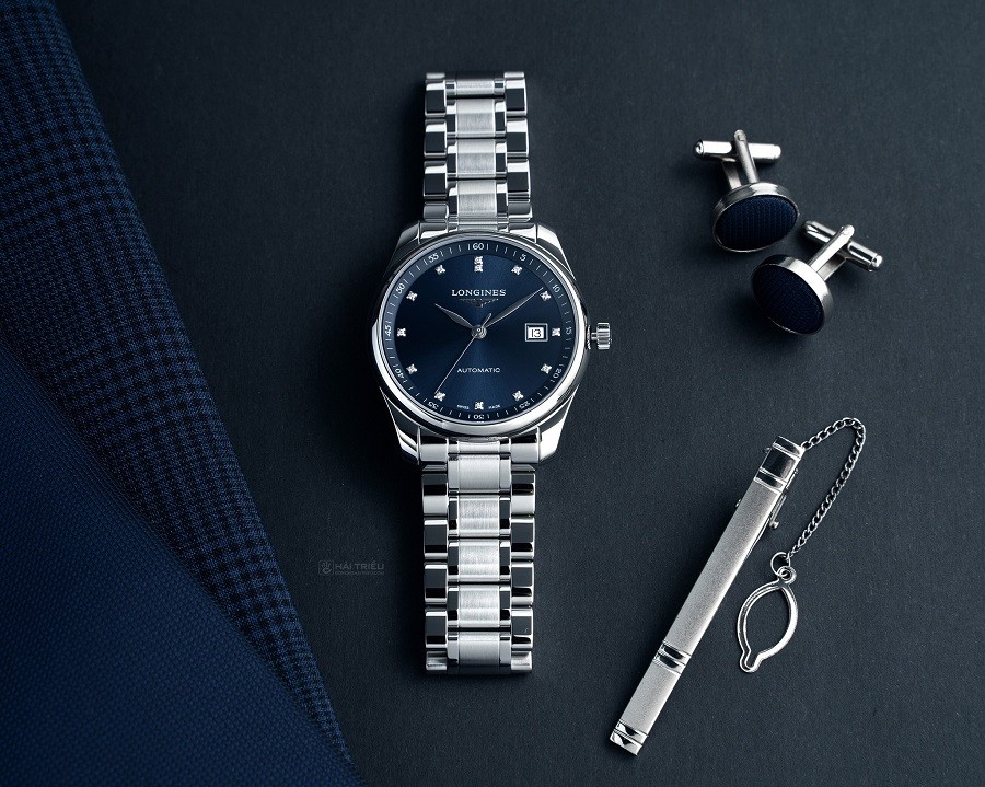 Đồng hồ Longines đính kim cương dây da