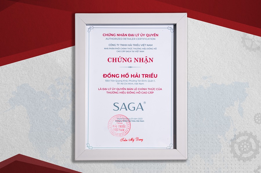 Chứng nhận Saga được đặt tại tủ từng thương hiệu. Quý khách hàng dễ dàng thấy trong quá trình tham quan, mua sắm tại cửa hàng