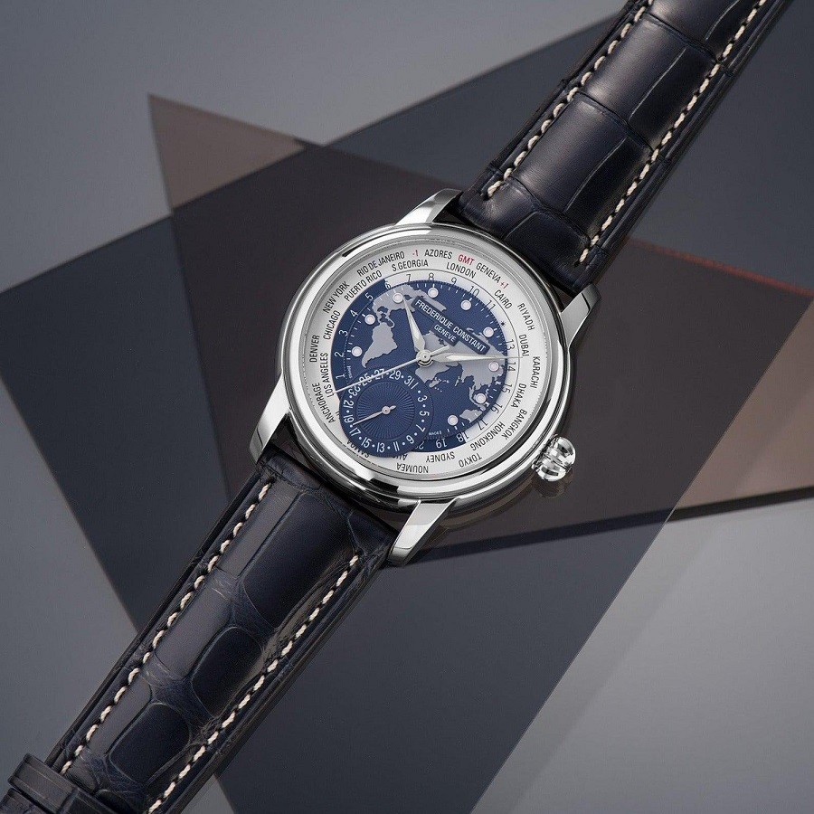 Đồng hồ Frederique Constant Classic Worldtimer Manufacture FC-718NWWM4H6 chính hãng 100% - ảnh 2
