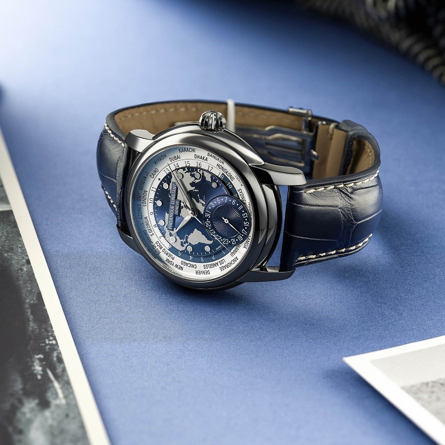 Đồng hồ Frederique Constant Classic Worldtimer Manufacture FC-718NWWM4H6 chính hãng 100% - ảnh 3