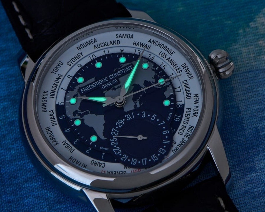 Đồng hồ Frederique Constant Classic Worldtimer Manufacture FC-718NWWM4H6 chính hãng 100% - ảnh 5