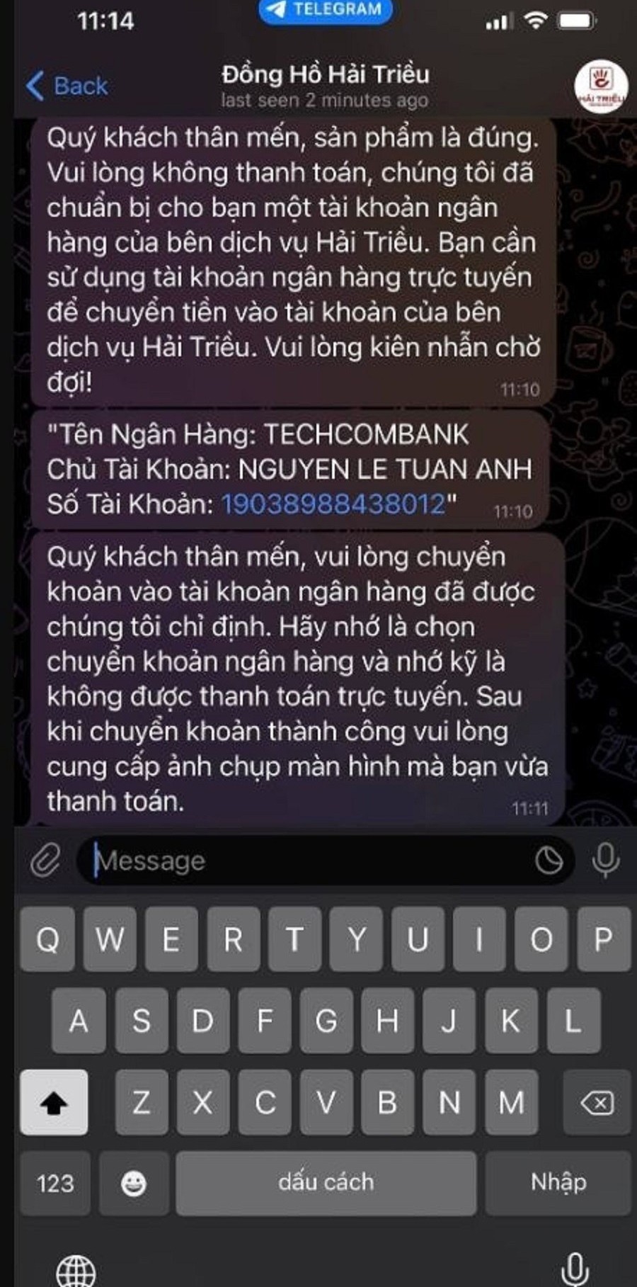 Cảnh báo lừa đảo từ Đồng Hồ Hải Triều - Ảnh: 1