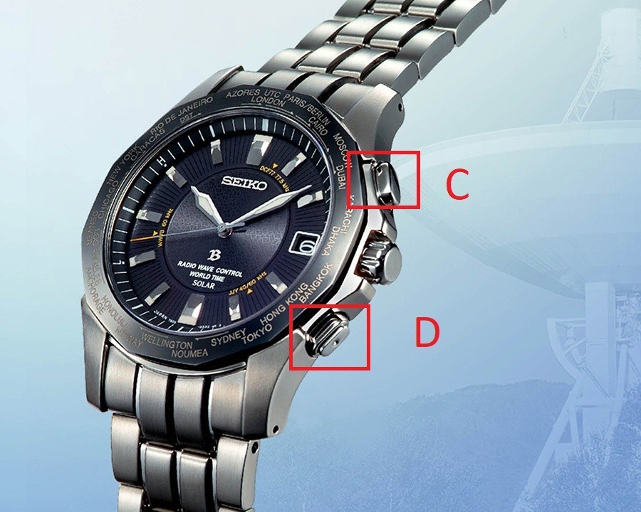 Chỉnh thủ công đồng hồ tiếp nhận sóng vô tuyến Seiko Radio Wave Control Solar - ảnh 2