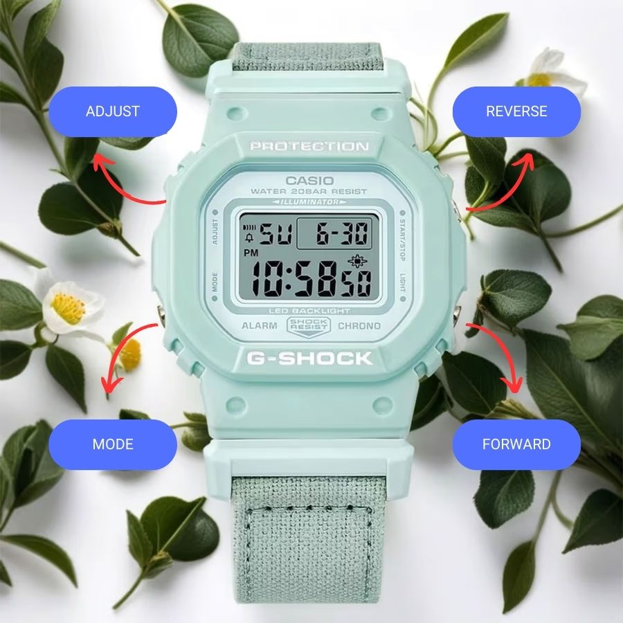 Cách chỉnh đồng hồ G-Shock giờ thế giới