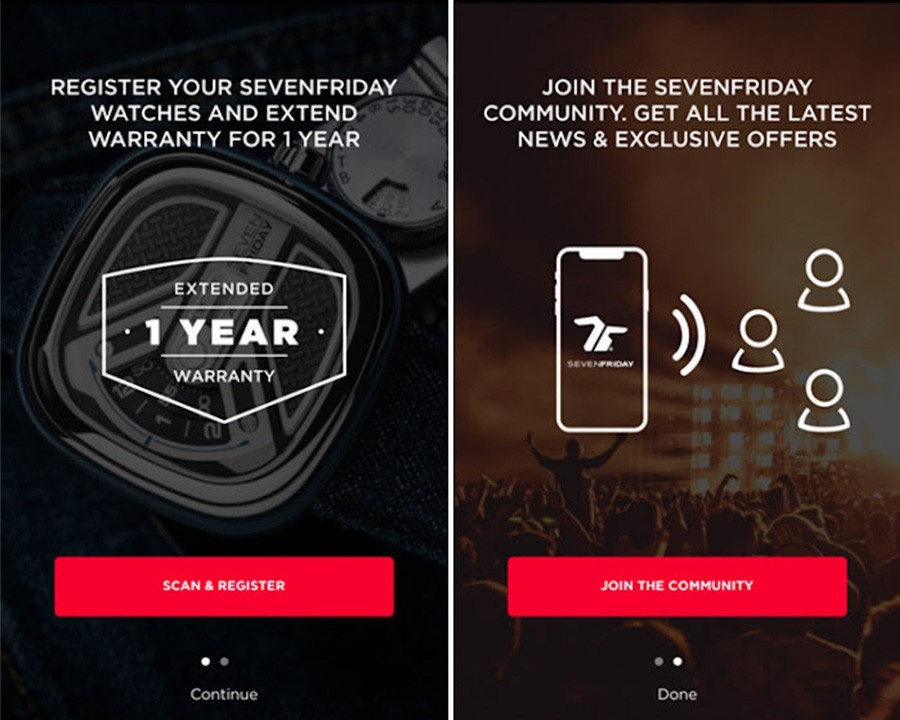 Giao diện đăng nhập vào App của đồng hồ SevenFriday - ảnh 2