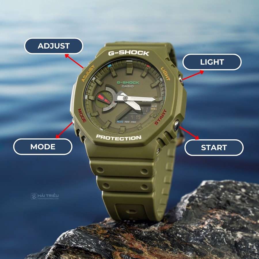 Các nút chức năng trên phiên bản G-Shock thông dụng