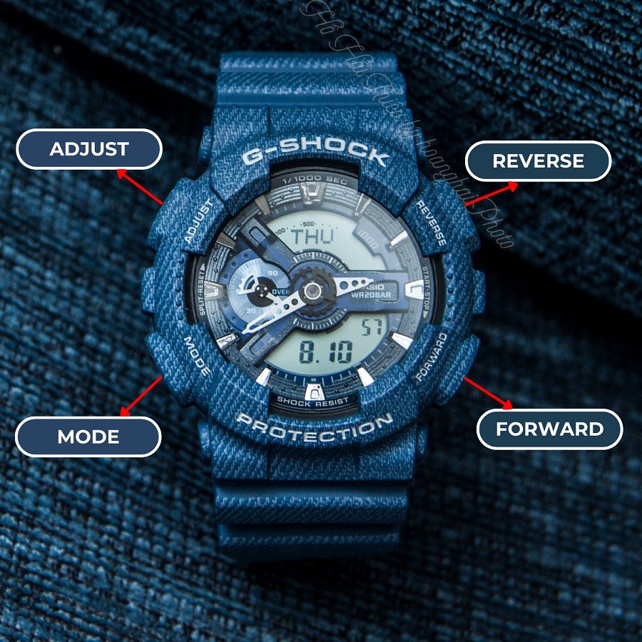 Chức năng nút bấm trên đồng hồ G-Shock GA-110