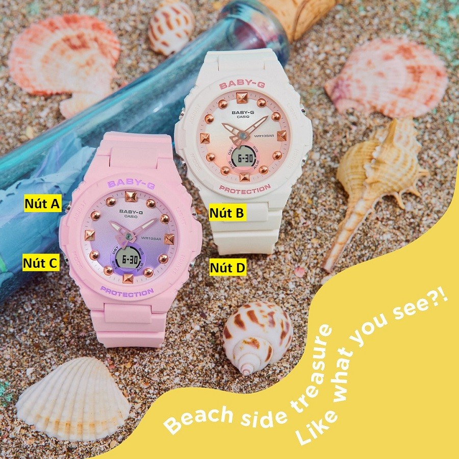 Sơ đồ các nút bấm, sử dụng khi chỉnh các tính năng trên đồng hồ Baby-G