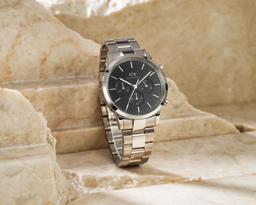 Đồng hồ Daniel Wellington Iconic Chronograph Link Onyx S DW00100645 chính hãng 100% - ảnh 1