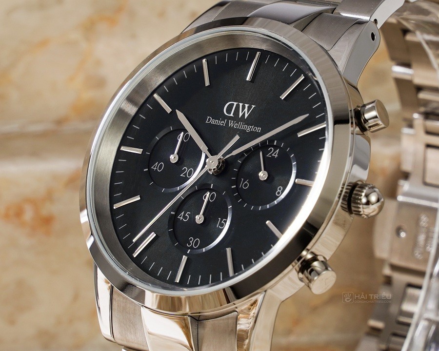 Đồng hồ Daniel Wellington Iconic Chronograph Link Onyx S DW00100645 chính hãng 100% - ảnh 2