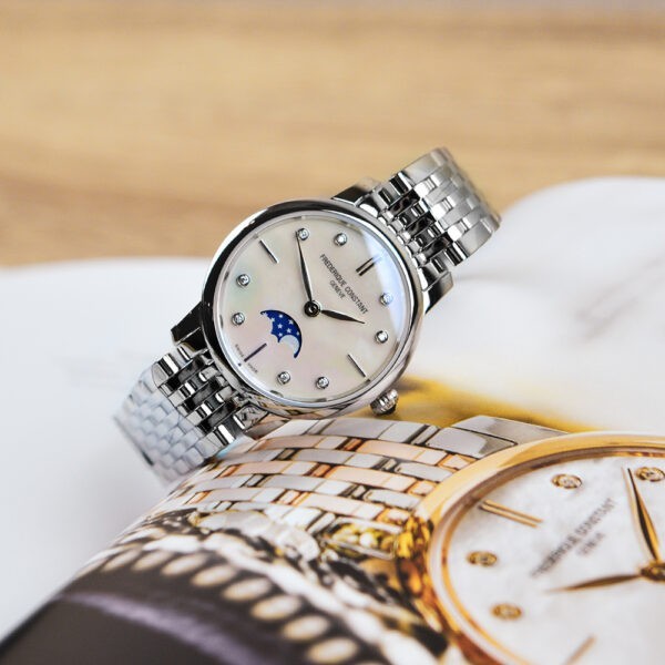 Đồng hồ Frederique Constant Slimline Ladies Moonphase FC-206MPWD1S6B chính hãng 100% - Ảnh 2