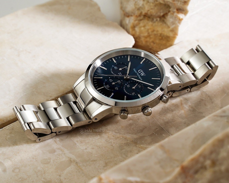 Đồng hồ Daniel Wellington Iconic Chronograph Link Onyx S DW00100644 chính hãng 100% - ảnh 3