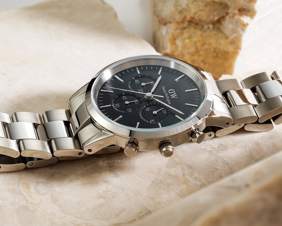 Đồng hồ Daniel Wellington Iconic Chronograph Link Onyx S DW00100645 chính hãng 100% - ảnh 3