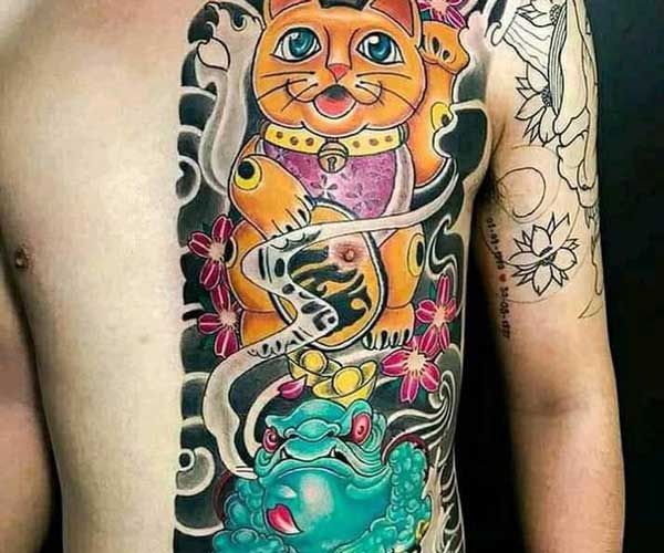 300+ hình xăm mèo thần tài đẹp, ý nghĩa tattoo mèo thần tài