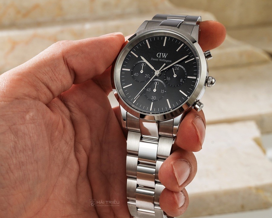 Đồng hồ Daniel Wellington Iconic Chronograph Link Onyx S DW00100645 chính hãng 100% - ảnh 5