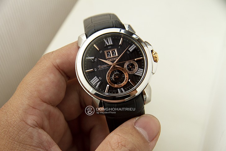 Seiko SNP149P2 - Nam - Kính Sapphire - Kinetic (Vừa Pin – Vừa Tự Động) - Dây Da ảnh 5