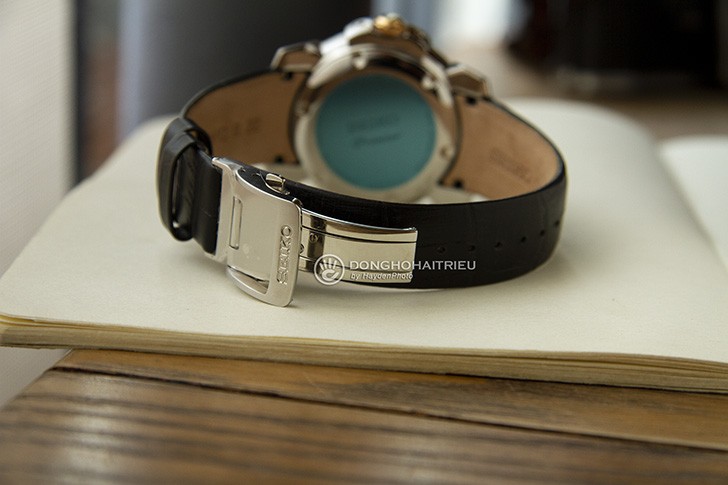Seiko SNP149P2 - Nam - Kính Sapphire - Kinetic (Vừa Pin – Vừa Tự Động) - Dây Da ảnh 6