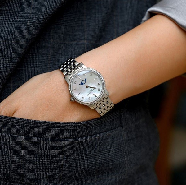 Đồng hồ Frederique Constant Slimline Ladies Moonphase FC-206MPWD1S6B chính hãng 100% - Ảnh 7
