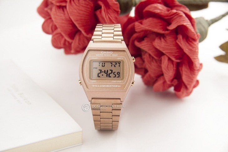 Đồng hồ điện tử Casio B640WC-5ADF mạ vàng hồng, hơn 7 tiện ích - Ảnh: 5
