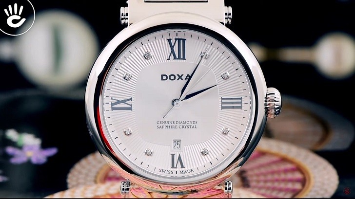 Đồng hồ Doxa D185SSD dây kim loại, đính 8 viên kim cương - Ảnh: 1