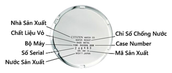 Cách đọc nắp lưng và kiểm tra seri đồng hồ Citizen loại 2 - ảnh 5