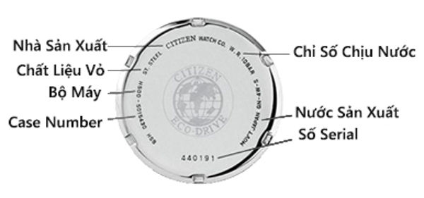 Cách đọc nắp lưng và kiểm tra seri đồng hồ Citizen loại 1 - ảnh 4